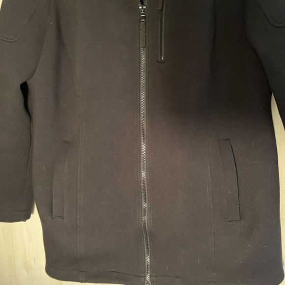 Andrew Marc black fleece coat jacket, size XXL - Picture 5 of 13